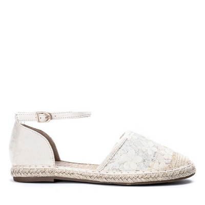 Espadrilles beiges avec broderie de dentelle Eliza - Chaussures 1
