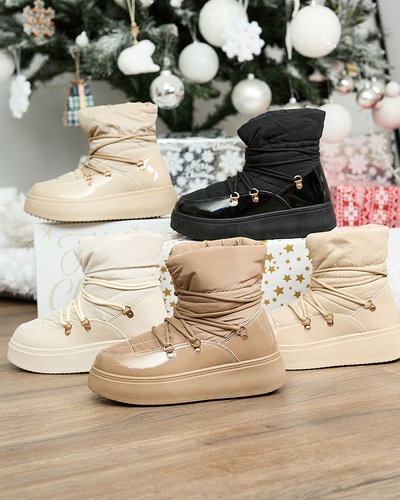 Royalfashion Bottes de neige à enfiler pour femme de couleur marron clair Dabenda