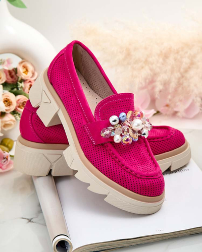 Royalfashion Mocassins pour femme avec cristaux colorés Glam