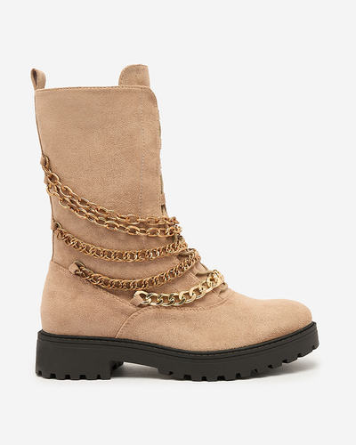 Royalfashion Bottes bagger pour femme en marron clair Goserre