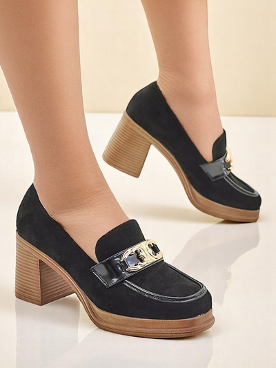Mocassins pour femmes Royalfashion sur un talon bloc Qeroy