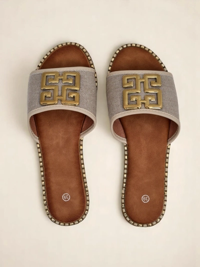 Royalfashion Chaussons à semelle plate pour femme Rorole