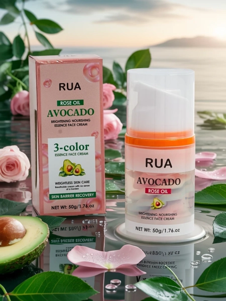 RUA Crème Hydratante Visage à l'Avocat et à l'huile de rose