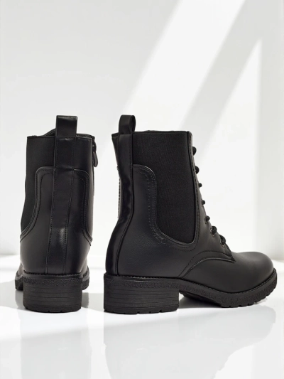 Bottines à lacets pour femmes en cuir écologique Oslynne