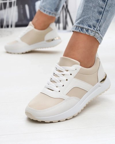 Chaussures de sport pour femmes en blanc et beige Arienla - Footwear