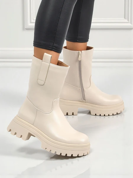 Bottines montantes pour femmes en cuir écologique Scarlet Mist