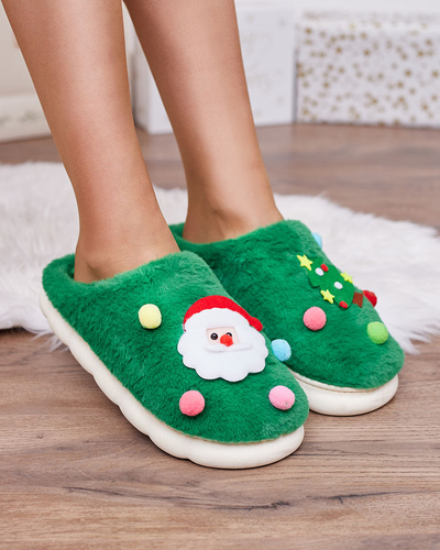 Royalfashion Chaussons de Noël pour femme en vert Fertemse