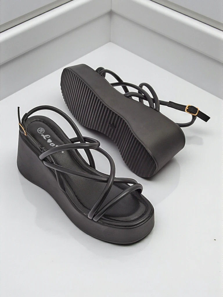 Royalfashion Sandales compensées pour femmes Skyline Straps