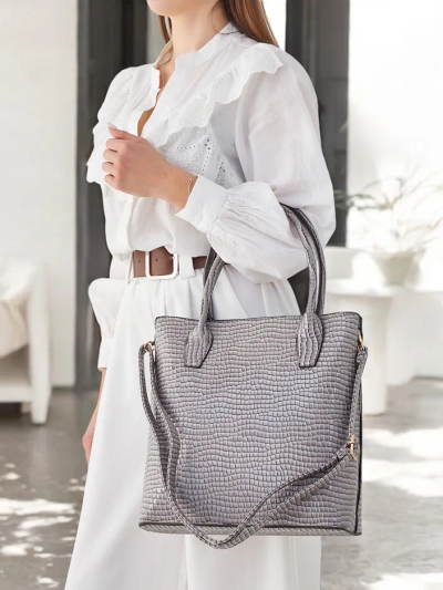 Royalfashion Sac à main laqué pour femmes avec embossage