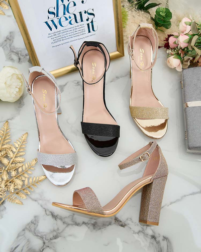 Royalfashion Sandales à talons en brocart pour femme Etotta