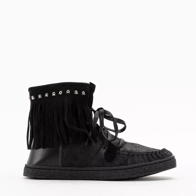 OUTLET Bottines noires à franges pour femme Medisal - Footwear