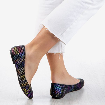 Ballerines noires pour femmes avec finition Farben colorée - Chaussures 1