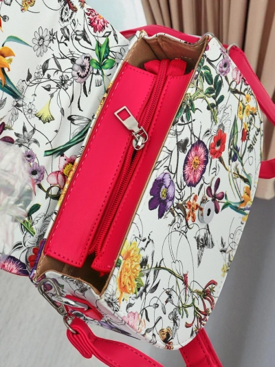 Royalfashion Petit sac à main pour femme en cuir écologique à fleurs Ori Elle