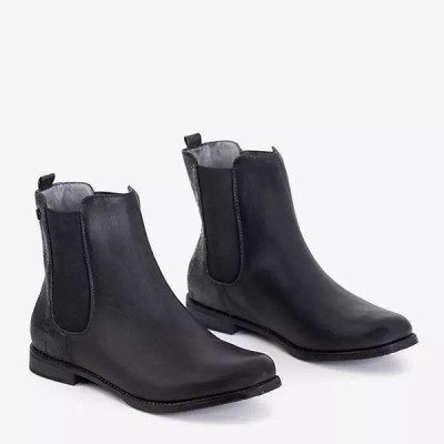 OUTLET Boots femme noires Jodhpur boots à talons plats Tilsa - Footwear