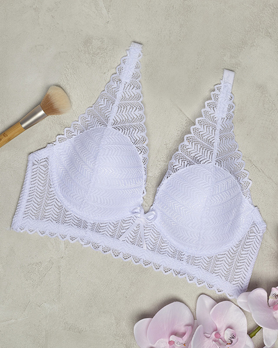 Soutien-gorge en dentelle blanche pour femmes - Sous-vêtements