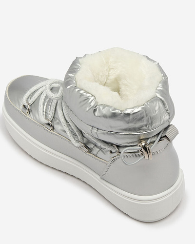 Royalfashion Chaussures à enfiler pour enfants a'la snow boots en argent Asifa