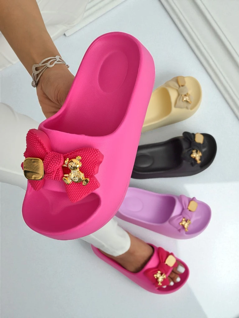 Tongs en caoutchouc pour femmes Royalfashion avec nœud décoratif Alday