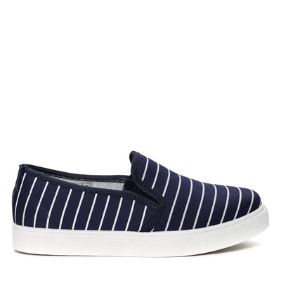 Slip on bleu et blanc avec rayures Lennon- Footwear 1