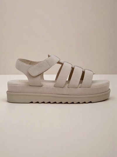 Sandales Royalfashion - Caligae Beige Daim sur Plateforme - Idéales pour l'Été et le Printemps
