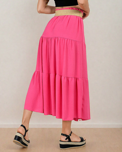 Royalfashion Jupe midi femme avec ceinture