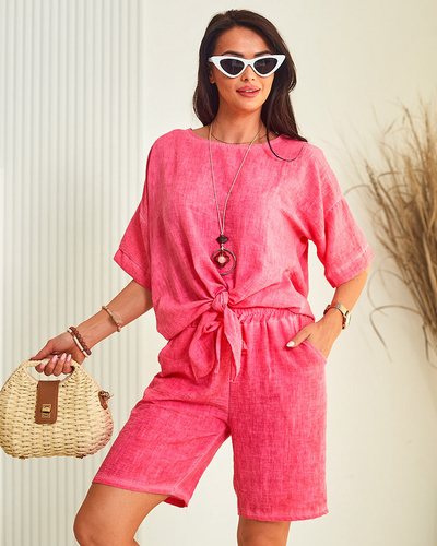 Royalfashion Ensemble oversize pour femme en coton et lin