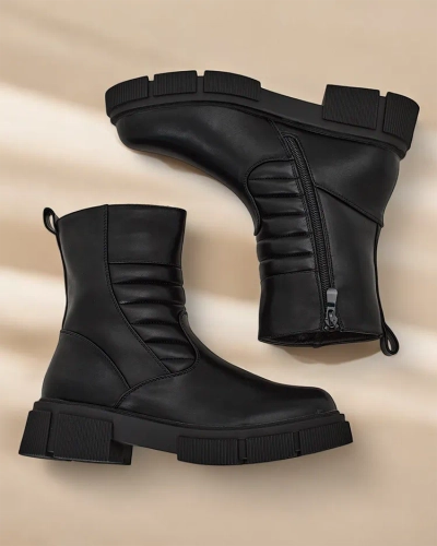 Bottines de cheville en cuir écologique pour femmes Royalfashion Borou