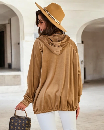 Royalfashion Sweat à capuche dézippée pour femme