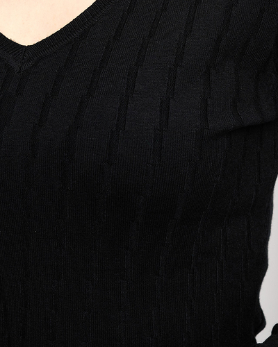 Pull col V noir femme - Vêtements