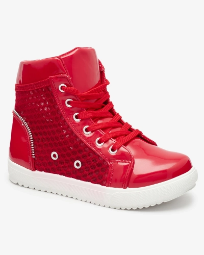 Baskets montantes rouges pour filles Borris- Footwear