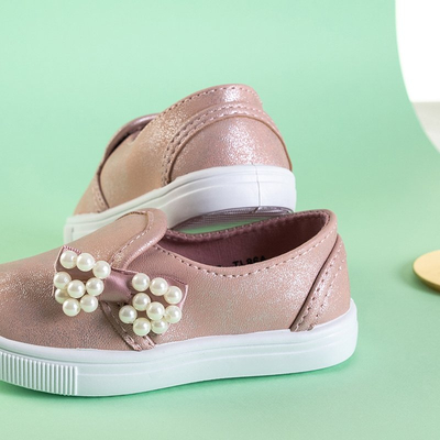 OUTLET Baskets enfant rose clair avec nœud Malasina - Footwear