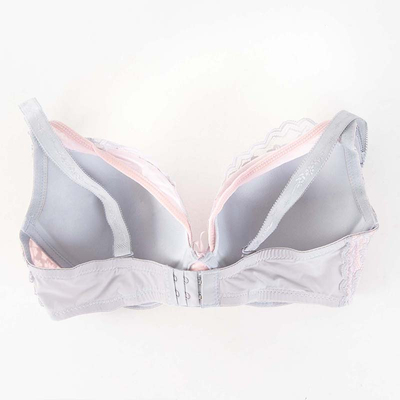 Soutien-gorge gris et rose avec dentelle - Sous-vêtements