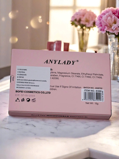 ANYLADY Palette de 15 fards à paupières avec paillettes et mats Ruby Glamour