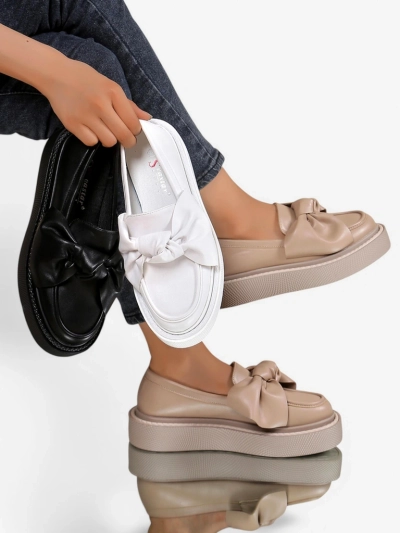 Royalfashion Élégantes mocassins pour femmes avec un nœud Ortto