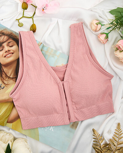 Royalfashion Soutien-gorge de sport côtelé pour femme