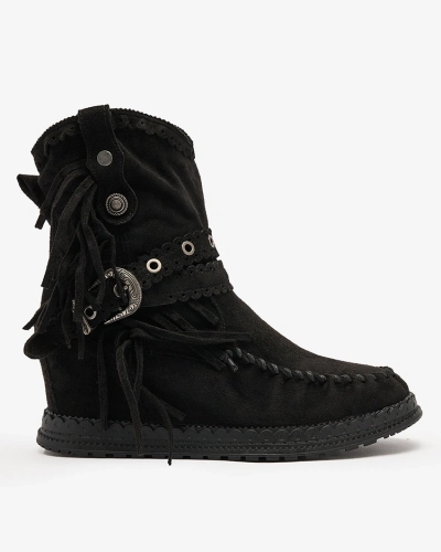 Royalfashion Bottes noires pour femme avec ancre cachée Dibisa