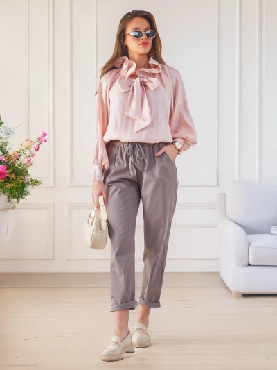 Royalfashion Chemisier scintillant pour femmes avec col décoratif
