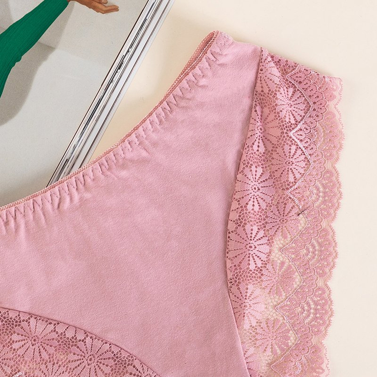 Culotte femme en dentelle rose PLUS TAILLE - Sous-vêtements