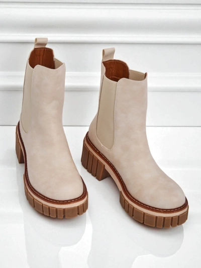 Bottines à talon bloc en nubuck écologique Amber Walk