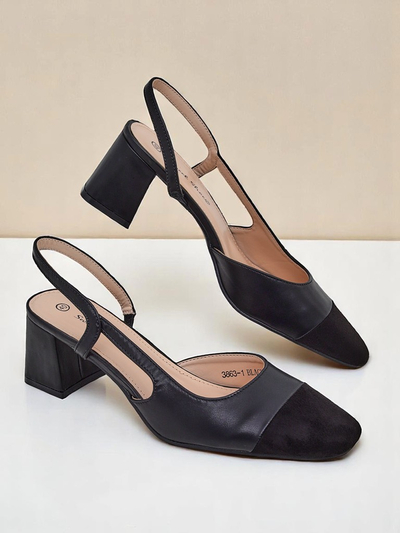Royalfashion Escarpins pour femmes à talons bas avec bout décoratif Eleganzo