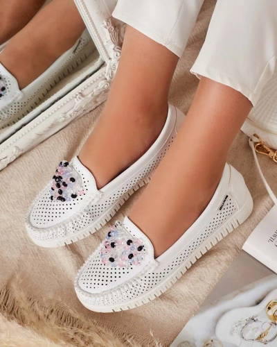 Royalfashion Mocassins ajourés perlés pour femme Namis