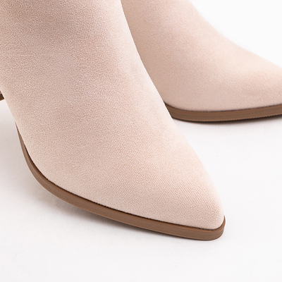 Boots femme beige sur poteau avec découpes Frey. Chaussures