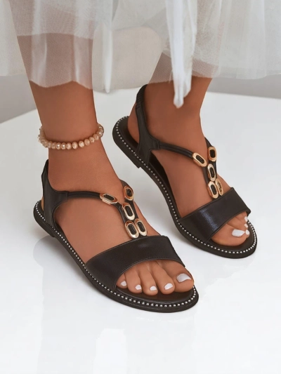 Royalfashion Sandales pour femmes avec lanières décoratives Siena Glow