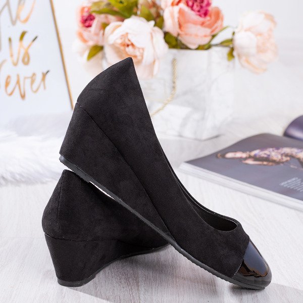 Escarpins noirs sur le talon compensé Adriana - Chaussures 1