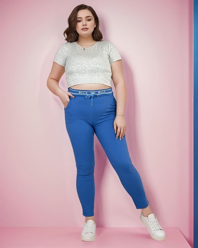 Royalfashion Pantalon en tissu pour femme PLUS SIZE