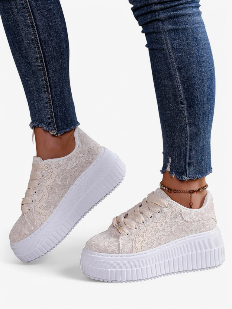 Royalfashion Baskets Femme Sport avec Lacets Coronna