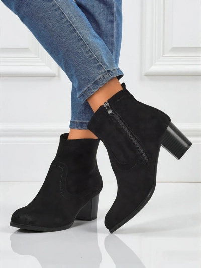 Bottines pour femmes en éco-daim à talons Crimson Echo