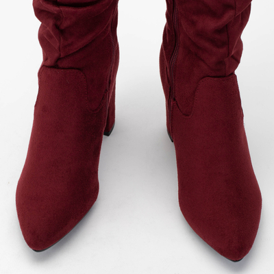 Bottines en daim bordeaux sur le poteau Grisa - Chaussures