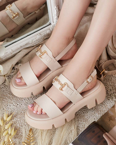 Royalfashion Sandales à plateforme en éco-cuir pour femme Avemil