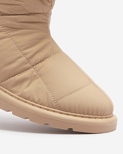 Chaussures pour femmes marron clair a'la bottes de neige Amirfu- Footwear