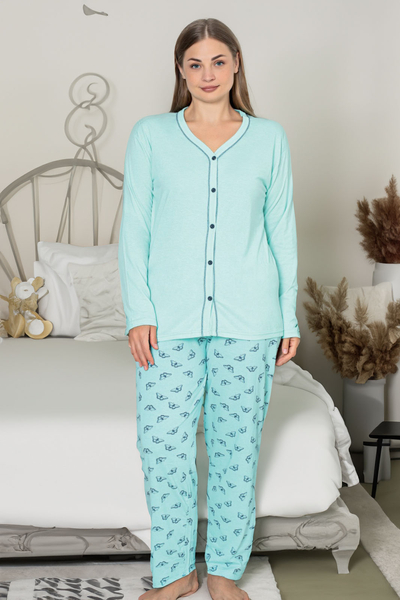 Pyjama 2 pièces pour femme en coton Royalfashion GRANDE TAILLE